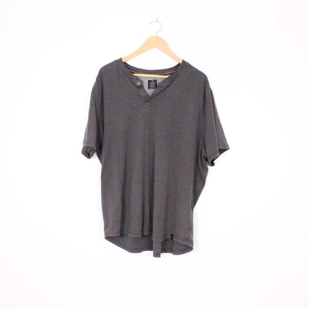 *Denver Hayes Grey Heather Henley, Size 3XL